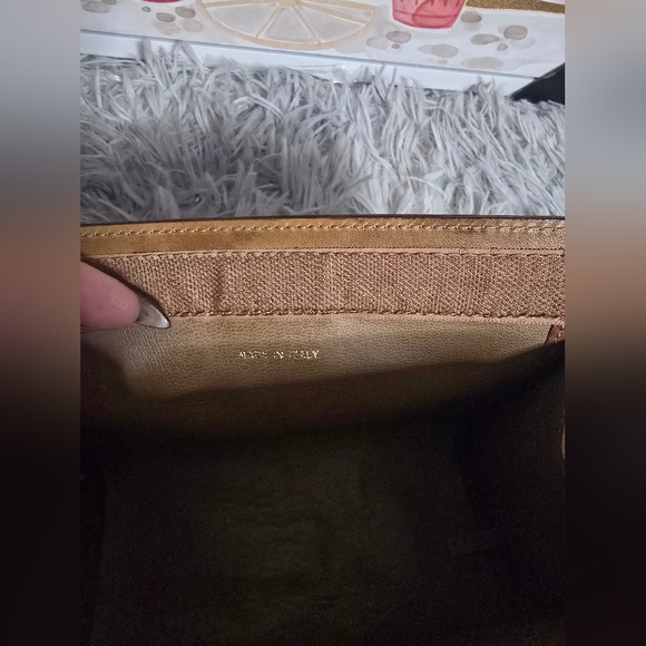 Celine Brown & Gold Vintage Signiture Monogram Small Clutch/Crossbody (EUC)(D03) - Picture 7 of 9